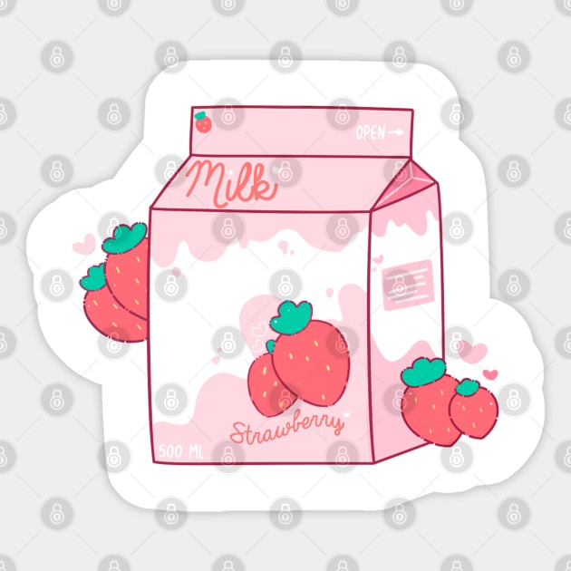 Strawberry Milk Sticker by pompomcherry